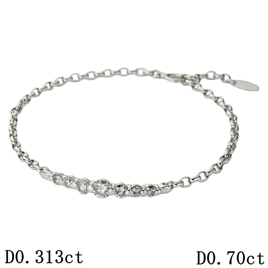 Rakuten - ダイヤモンド/0.313ct ダイヤ/0.70ct デザイン ブレスレット Pt900 /Pt850【中古】【JS1934】