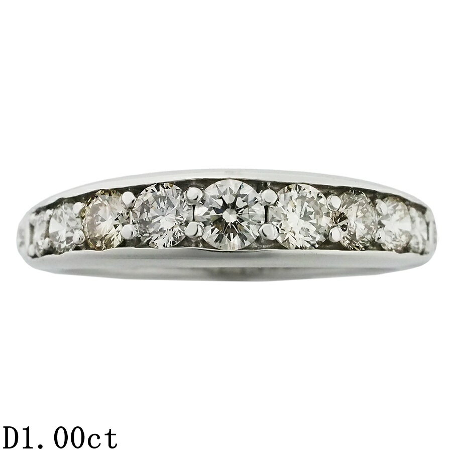 Rakuten - ダイヤモンド/1.00ct ハーフエタニティ リング Pt900 16号【中古】【JS1939】
