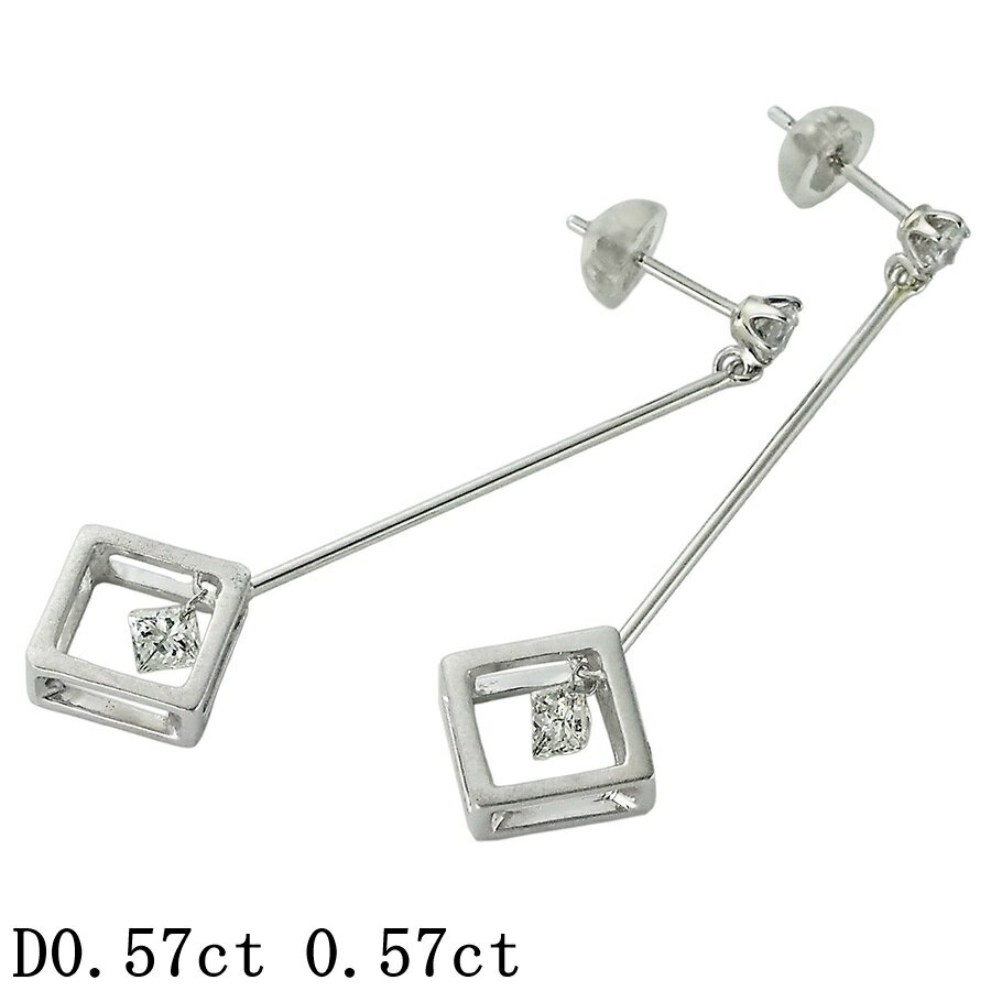 Rakuten - ダイヤモンド/0.57ct×2 デザイン ピアス Pt900【中古】【JS1934】