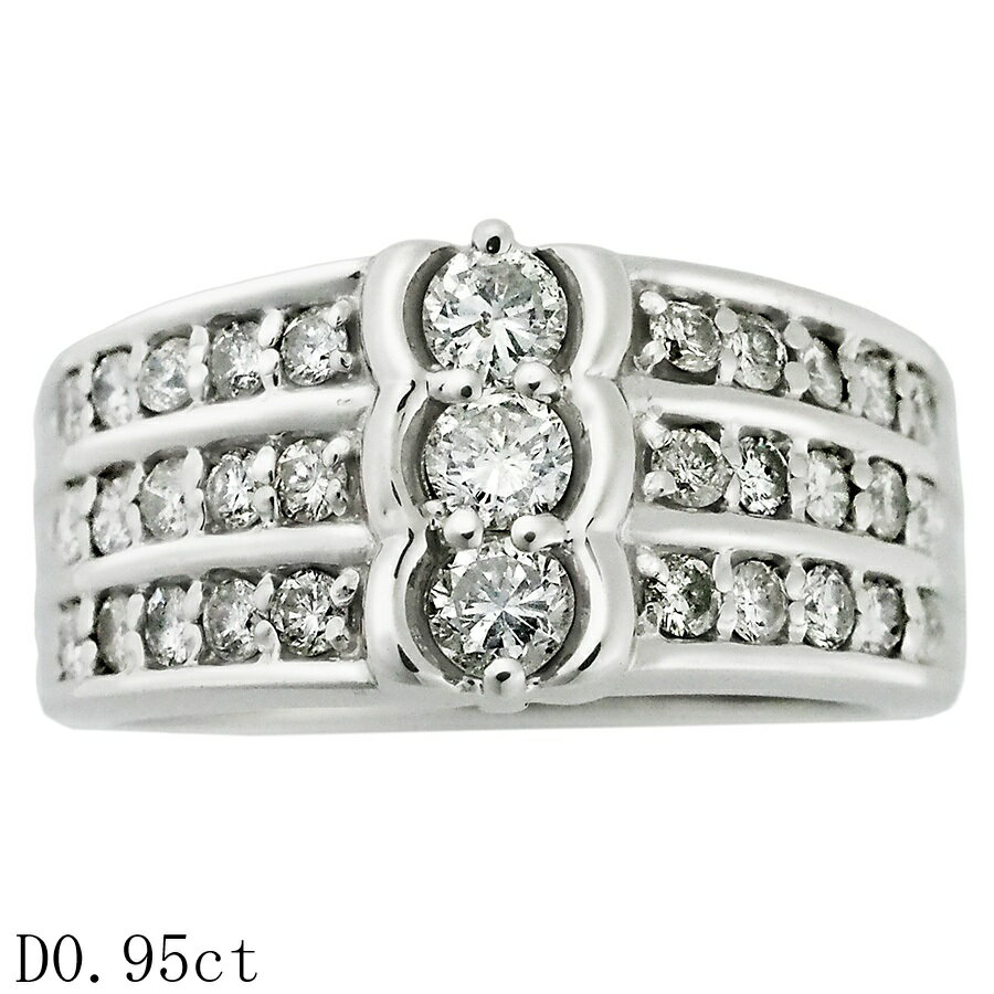 Rakuten - ダイヤモンド/0.95ct デザイン リング Pt900 11号【中古】【JS1936】