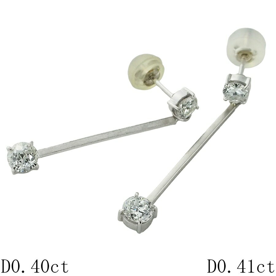 Rakuten - ダイヤモンド/0.40ct 0.41ct ドロップ ピアス Pt900【中古】【JS1936】
