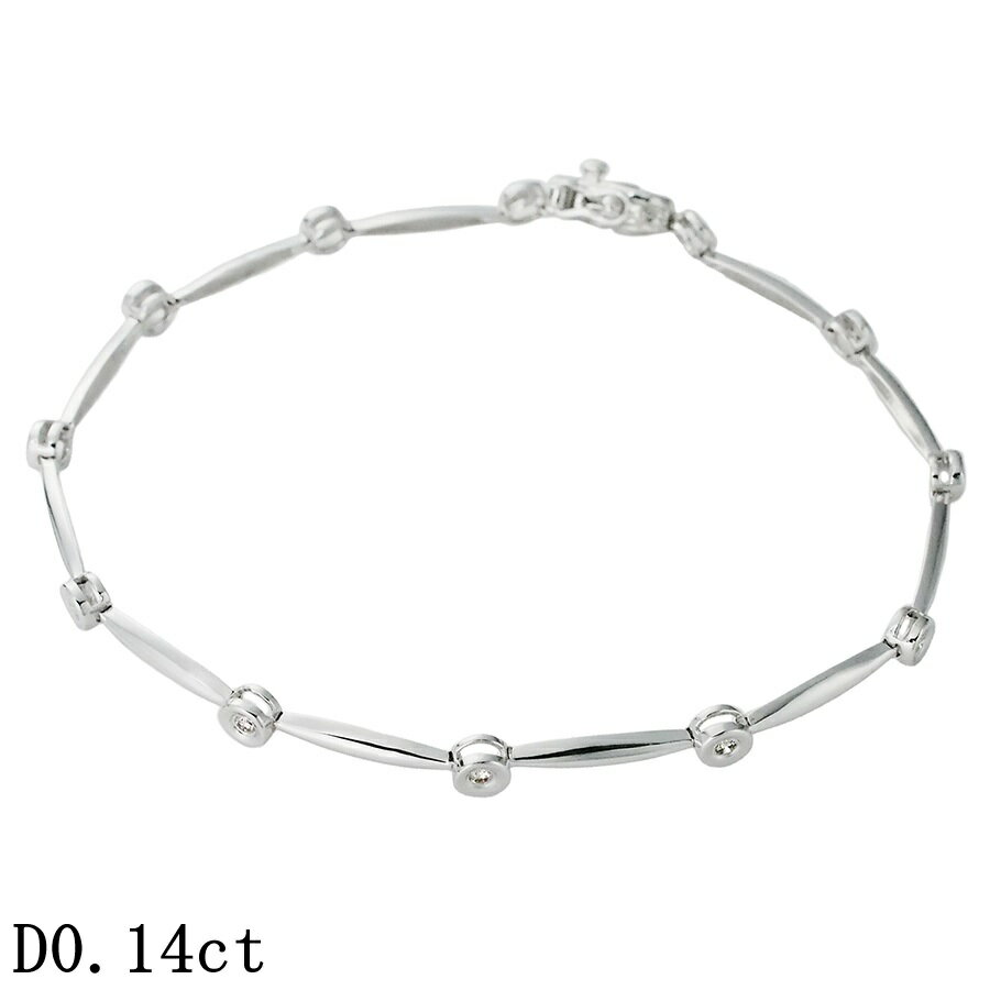 樂天商城 - ダイヤモンド/0.14ct デザイン ブレスレット K18WG【中古】【JS1951】