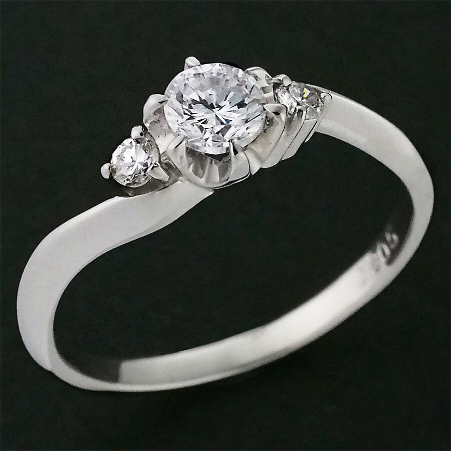 E-SI2-F ダイヤモンド/0.305ct ダイヤ/0.07ct デザイン リング Pt900 10.5号 ソー...