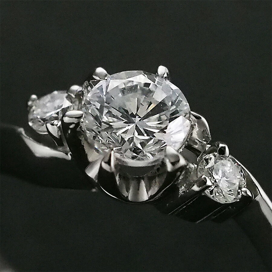 E-SI2-F ダイヤモンド/0.305ct ダイヤ/0.07ct デザイン リング Pt900 10.5号 ソー...