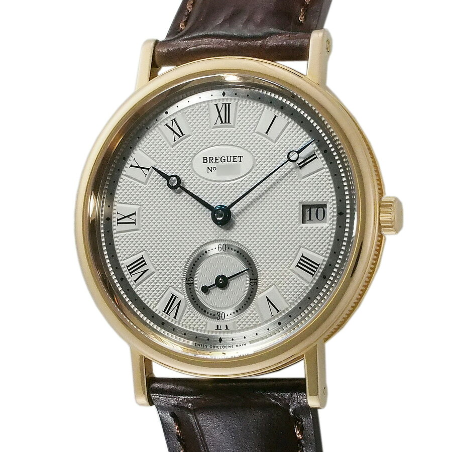 ブランドブレゲ BREGUET商品名クラシック ツインバレル型番5920BR/15/984製造年—文字盤シルバー素材K18PG(裏蓋と尾錠に750刻印)サイズケース：34mm (リューズ含まず)厚み：6mm腕周り：最小 約14.5cm 最大 約19.5cmベルト最大幅：1.8cm重量：54g(ベルト込み)ベルトブラウン 革 (新品カーフベルト(カシス製)・純正尾錠)駆動自動巻き付属品中箱(色褪せ、小傷)、外箱(破れ、へこみ、スレ、汚れ)、純正替えベルト(ブラウン/革/使用感有)、説明書、保証書(2006/9 並行)ランクA状態／備考ケース：傷ベゼル：スレ傷小6ヵ月保証付。※保証の対象はムーブメントの自然故障のみとなります。商品管理番号J1573【JS2005】