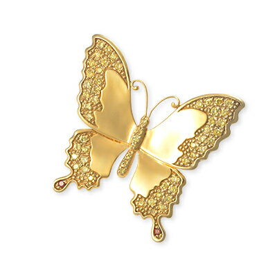 HOLLOOW ホロー シルバー ブローチ キュービック イエロー 彼氏 メンズ プレゼント