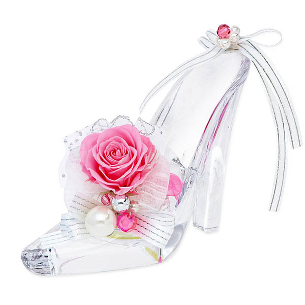プリザーブドフラワー ガラスの靴 ガラスの靴(メッセージカード付) お花ソムリエ フラワー レディース 彼女 女性 誕生日 プレゼント