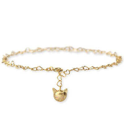 ゴールドアンクレット Blue Cat レディース 彼女 女性 誕生日 プレゼント
