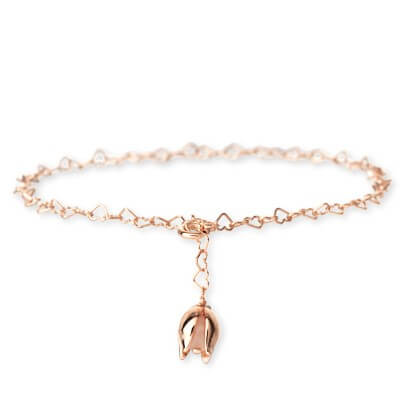 ピンクゴールドアンクレット Blue Cat レディース 彼女 女性 誕生日 プレゼント