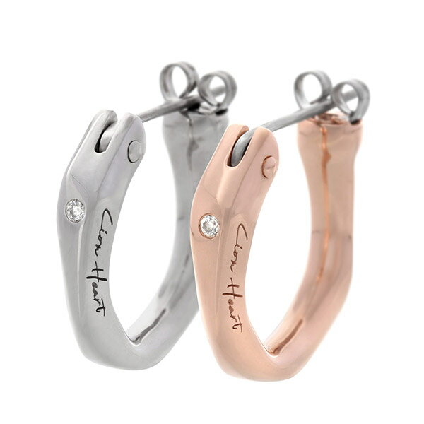 シルバーペアピアス LION HEART ライオンハート ペア カップル ペアピアス 刻印 名入れ 彫刻 お揃い 誕生日プレゼント ギフト