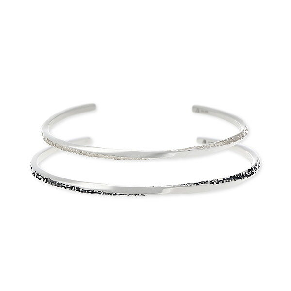 シルバーペアバングル AQUA SILVER ペアブレスレット 刻印 シンプル 名入れ カップル お揃い 誕生日プレゼント ギフト