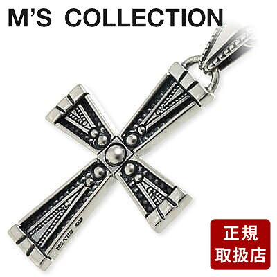 Silver - M's collection エムズコレクション シルバー ネックレス ブラック 彼氏 メンズ クロス プレゼント