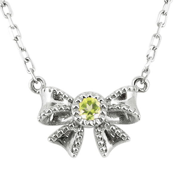 ペリドットネックレス8月誕生石プラ...