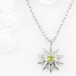 ペリドットネックレス太陽モチーフた...
