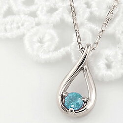 ブルートパーズ ティアドロップ ネックレス 11月誕生石 プラチナ Pt900 ペンダント カラーストーン 誕生日 ネックレス レディース チェーン シンプル ファッション