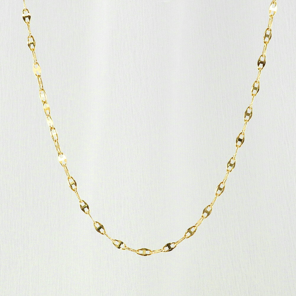 18金 チェーン ネックレス マリーン ネックレス 中空 チェーン 50～55cm マリン ネックレス K18 ゴールド レディース メンズ 男女兼用 イエローゴールド 首飾り おすすめ