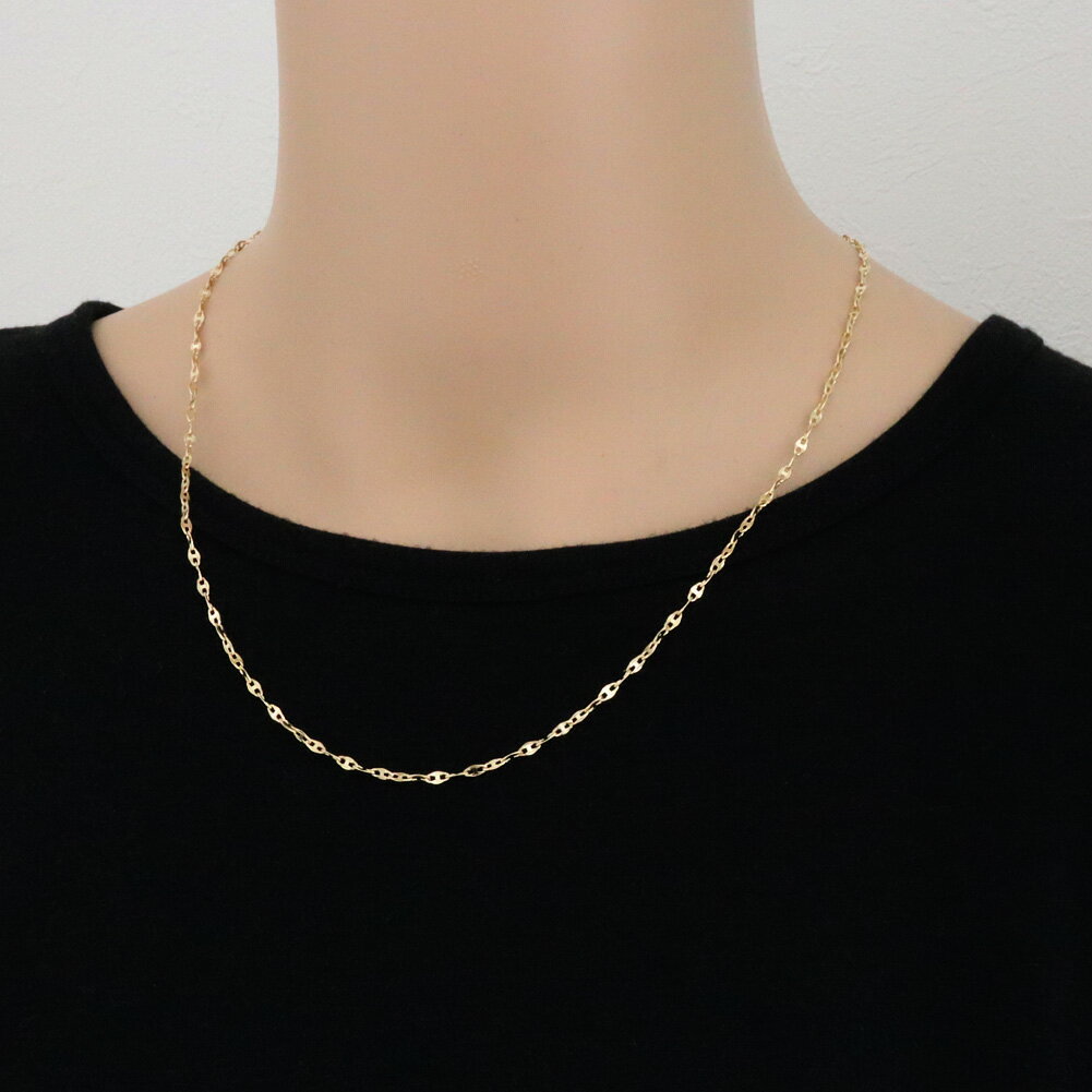 18金 チェーン ネックレス マリーン ネックレス 中空 チェーン 50～55cm マリン ネックレス K18 ゴールド レディース メンズ 男女兼用 イエローゴールド 首飾り おすすめ