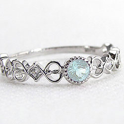 アクアマリンリング3月誕生石ホワイ...