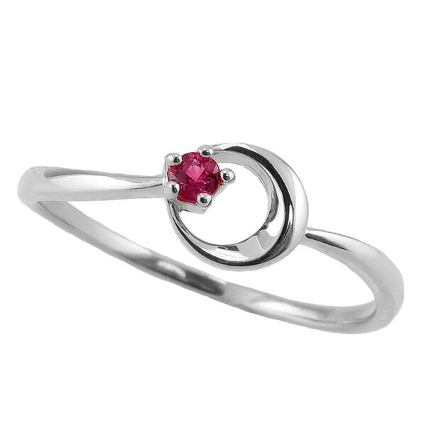ルビーリング7月誕生石プラチナ月モ...