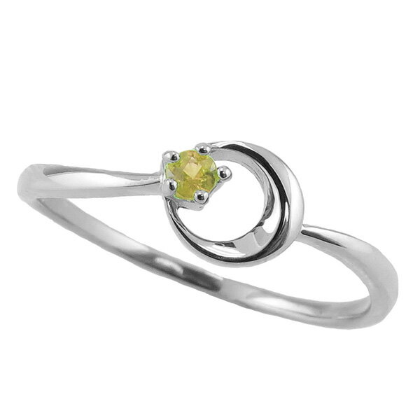 ペリドットリング8月誕生石プラチナ...