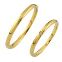 結婚指輪 一粒ダイヤモンド ペアリング シンプル K18 マリッジリング 18金 2本セット ペア 文字入れ 刻印 可能 婚約 結婚式 ブライダル ウエディング...
