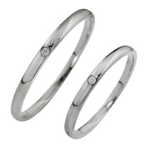 結婚指輪 プラチナ 一粒ダイヤモンド ペアリング シンプル Pt900 マリッジリング 2本セット ペア 文字入れ 刻印 可能 婚約 結婚式 ブライダル ウエディング おすすめ プレゼント