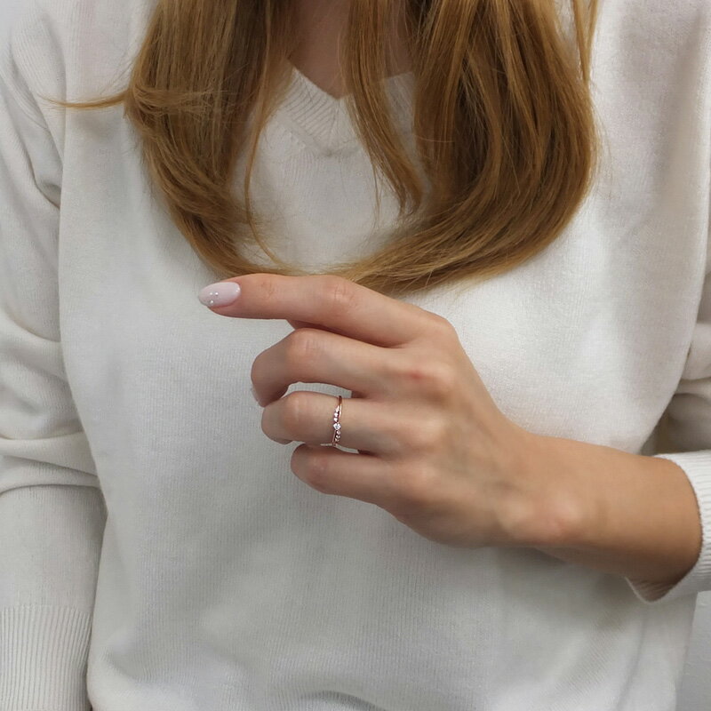 指輪 レディース ダイヤモンド リング 婚約指輪 10金 7石 セブンストーン クロス ゴールド ピンキーリング 1号～ おすすめ ギフト プレゼント 受注製作