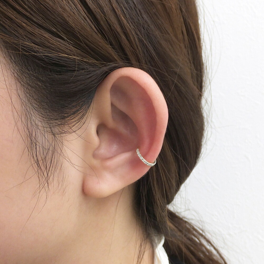 【お試し価格】 イヤーカフ ダイヤ エタニティ ダイヤモンド シンプル プラチナ ダイヤモンド 12石 0.10ct Pt900 4月誕生石 プレゼント 受注製作