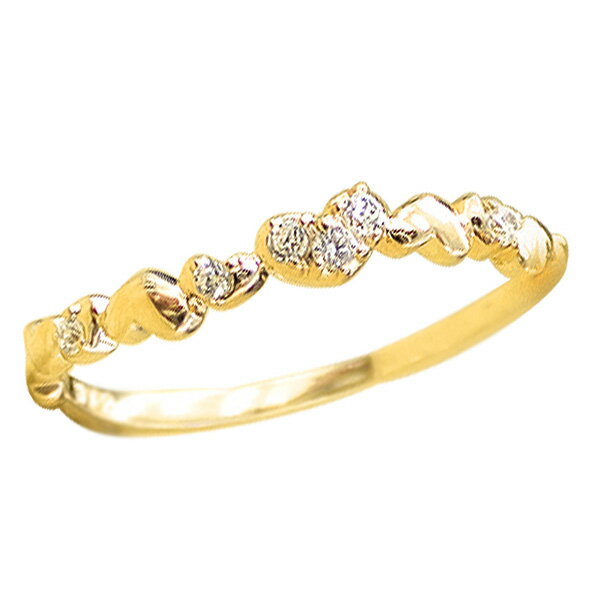 楽天ジュエリーアイハートリング ピンキーリング 10金 指輪 ダイヤモンド ピンキーリング ファランジリング ミディリング K10 diamond ring 通販 おすすめ プレゼント