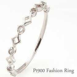 指輪 シンプルリング プラチナ 重ね着け ひし形 ミルウチ ピンキーリング Pt900 おしゃれ 可愛い かわいい 大人可愛い 華奢 指環 プレゼント 女性用 ...