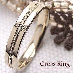 クロスリング ミル打ち 指輪 イエローゴールドK18 K18YG 十字架 ピンキーリング 贈り物に レディースring おすすめ ギフト プレゼント 受注製作 ...