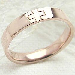 クロスリング ピンクゴールドK18 十字架 K18PG 指輪 レディースring おすすめ ギフト プレゼント 受注製作 クリスマス