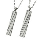 ペアネックレス シンプル プラチナ ダイヤモンド プレート ペンダント 2本セット ネックレス Pt900 Pt850 チェーン ペア 婚約 結婚式 カップル ...