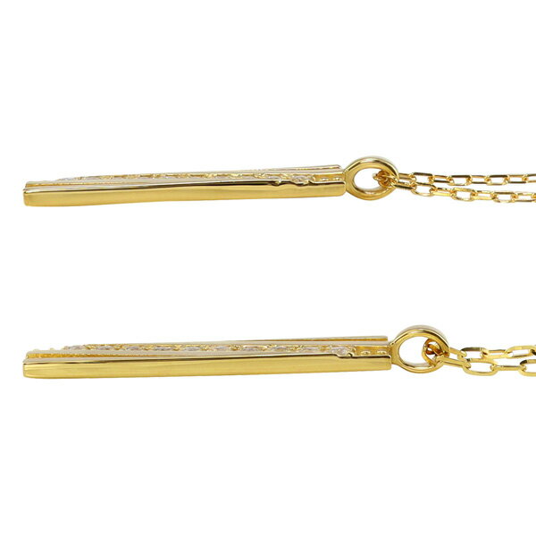 ペアネックレス ゴールド 18金 ダイヤモンド プレート ペンダント 2本セット シンプル ネックレス K18 チェーン ペア 婚約 結婚式 カップル ペアルック おすすめ プレゼント