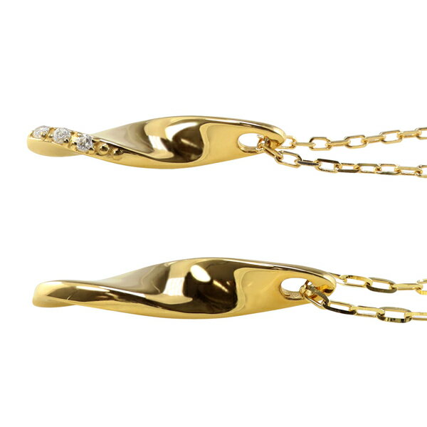 ペアネックレス シンプル ゴールド ひねり マーキス型 ペンダント 2本セット ネックレス K18 18金 チェーン ペア 大人 婚約 結婚式 カップル ペアルック おすすめ ギフト プレゼント 受注製作