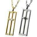 ペアネックレス シンプル ゴールド ダイヤモンド ブラックダイヤモンド クロス 十字架 10金 ペンダント 2本セット ネックレス チェーン ペア K10 大人...