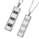 ペアネックレス シンプル プラチナ プレート 天然ダイヤモンド ブラックダイヤモンド ペンダント Pt900 Pt850 2本セット ペア オリジナル デザイン...