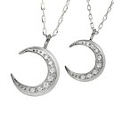 ペアネックレス ムーン ネックレス ペア シンプル プラチナ ダイヤモンド 月 Pt900 Pt850 ペンダント 2本セット ペア オリジナル デザイン 大人...