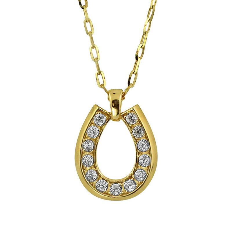 馬蹄 ネックレス ダイヤモンド 18金 レディース ネックレ