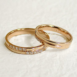 結婚指輪 ゴールド クロス ペアリング ダイヤ...の紹介画像2