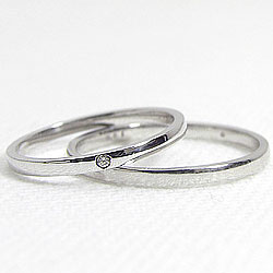 結婚指輪 一粒ダイヤモンド ペアリング シンプ...の紹介画像2