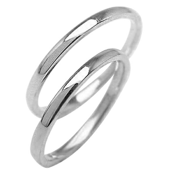 結婚指輪 結婚指輪 ゴールド ペアリング シンプル ストレートリング ホワイトゴールドK10 マリッジリング 10金 2本セ…