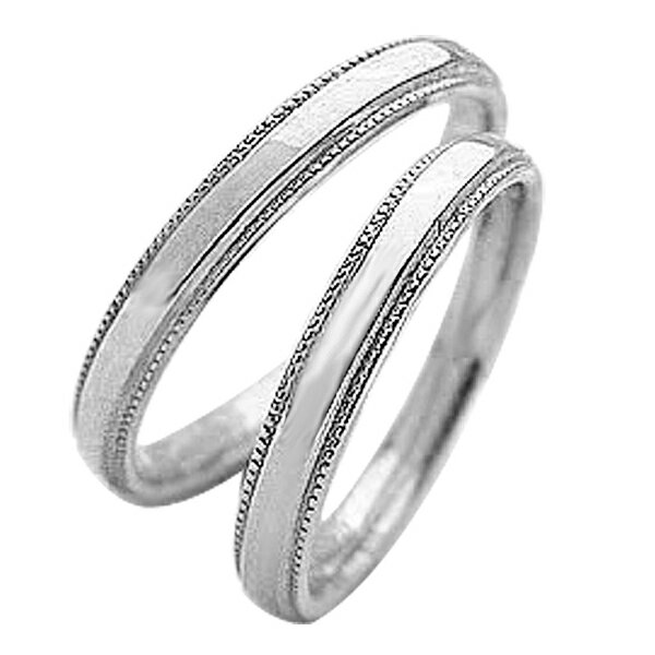 結婚指輪 プラチナ ミル打ち ストレート ペアリング Pt900 マリッジリング 2本セット ペア 文字入れ 刻印 可能 婚約 結婚式 ブライダル ウエディング...