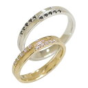 結婚指輪 ゴールド クロス ペアリング ダイヤモンド ブラックダイヤモンド イエローゴールドK18 ホワイトゴールドK18 マリッジリング 十字架 18金 2本...