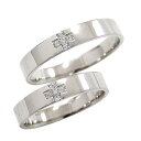結婚指輪 プラチナ クロス ダイヤモンド ペアリング Pt900 マリッジリング 十字架 2本セット ペア 文字入れ 刻印 可…