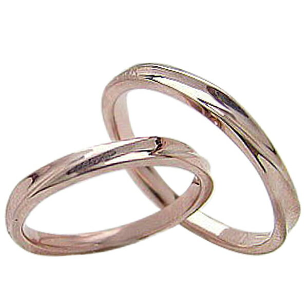 結婚指輪 ゴールド デザインリング ペアリング ピンクゴールドK10 マリッジリング 10金 2本セット ペア 文字入れ 刻印 可能 婚約 結婚式 ブライダル ...