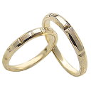 結婚指輪 ゴールド ペアリング オリジナルデザイン イエローゴールド18 マリッジリング 18金 2本セット ペア 文字入れ 刻印 可能 婚約 結婚式 ブライダ...