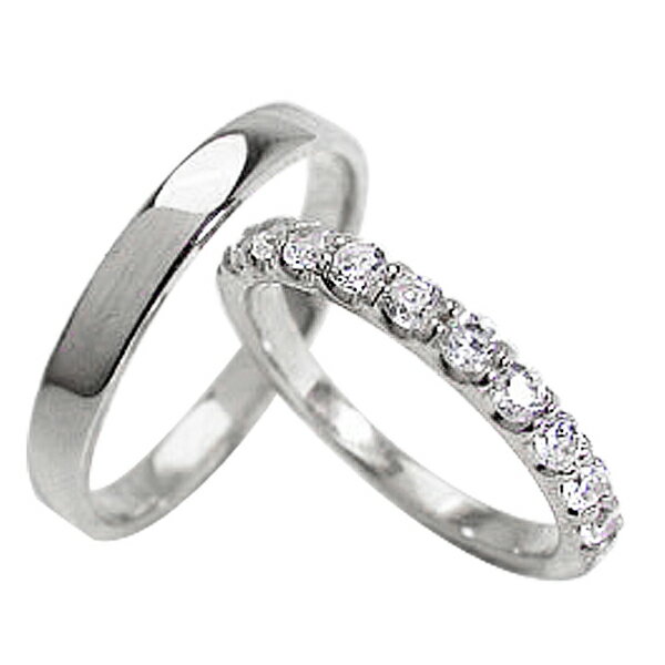 結婚指輪 ゴールド ペアリング エタニティリング ダイヤモンド 0.50ct ホワイトゴールドK18 記念日 マリッジリング 18金 2本セット ペア 文字入れ 刻印 可能 婚約 結婚式 ブライダル ウエディング おすすめ プレゼント