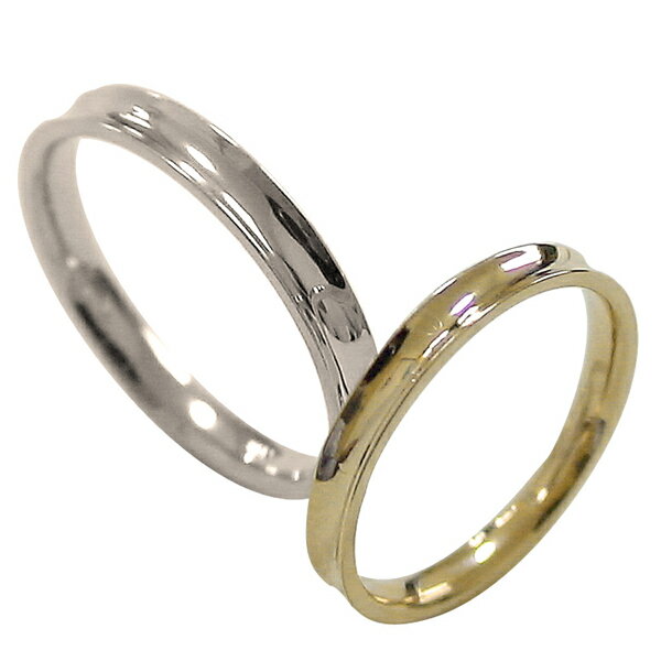 イエローゴールドK10 ホワイトゴールドK10 ペアリング 結婚指輪 マリッジリング ブライダル ジュエリーショップ おすすめ ギフト プレゼント 受注製作 ク...