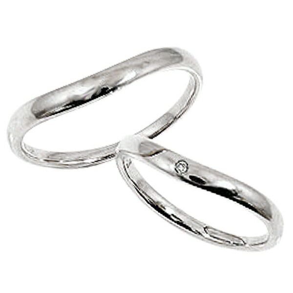 ペアリング 一粒ダイヤモンド ホワイトゴールドK10 結婚指輪 刻印 文字入れ 可能 2本セット ブライダル 婚約 記念日 …